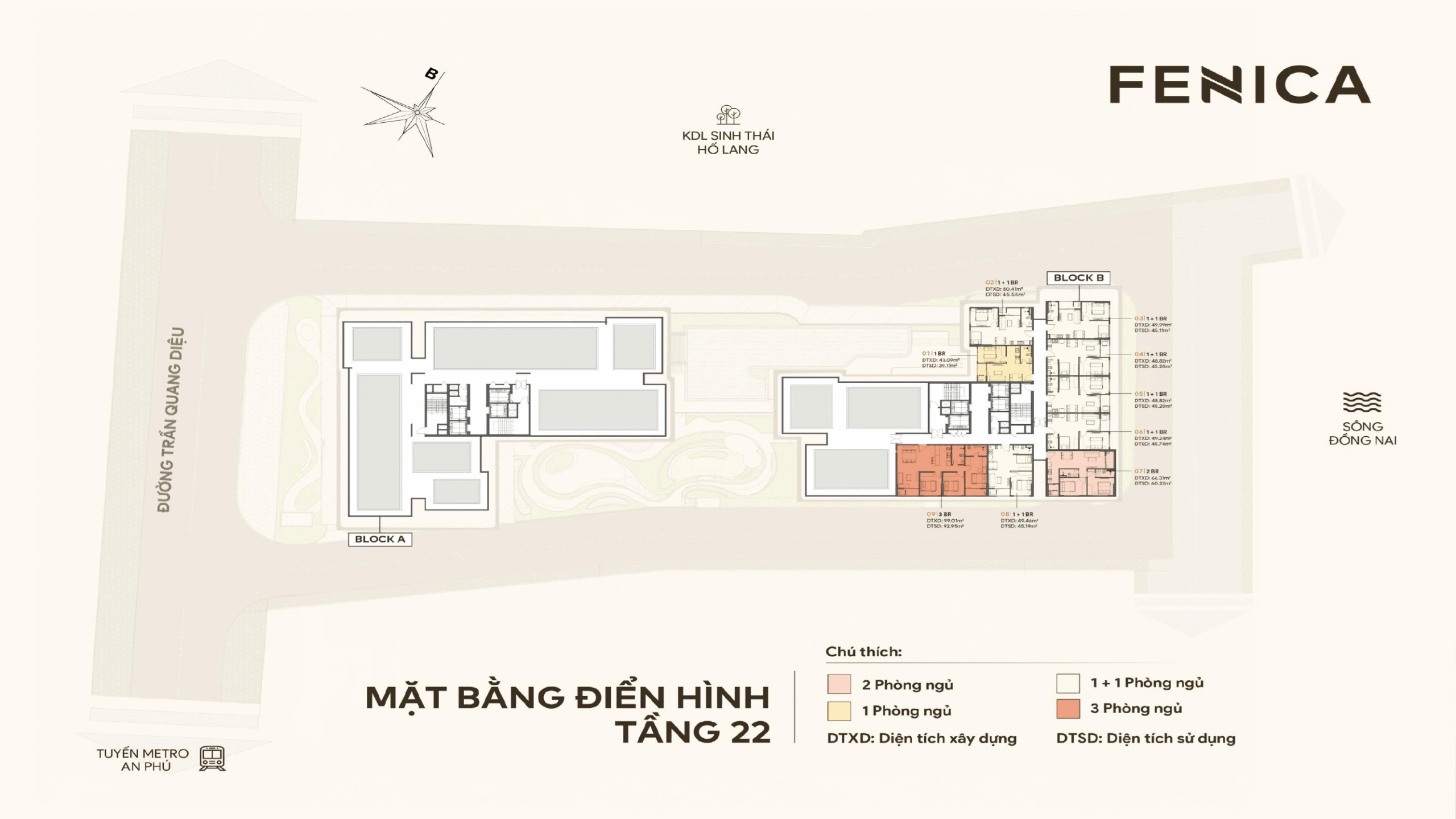 Mặt bằng Căn hộ Fenica